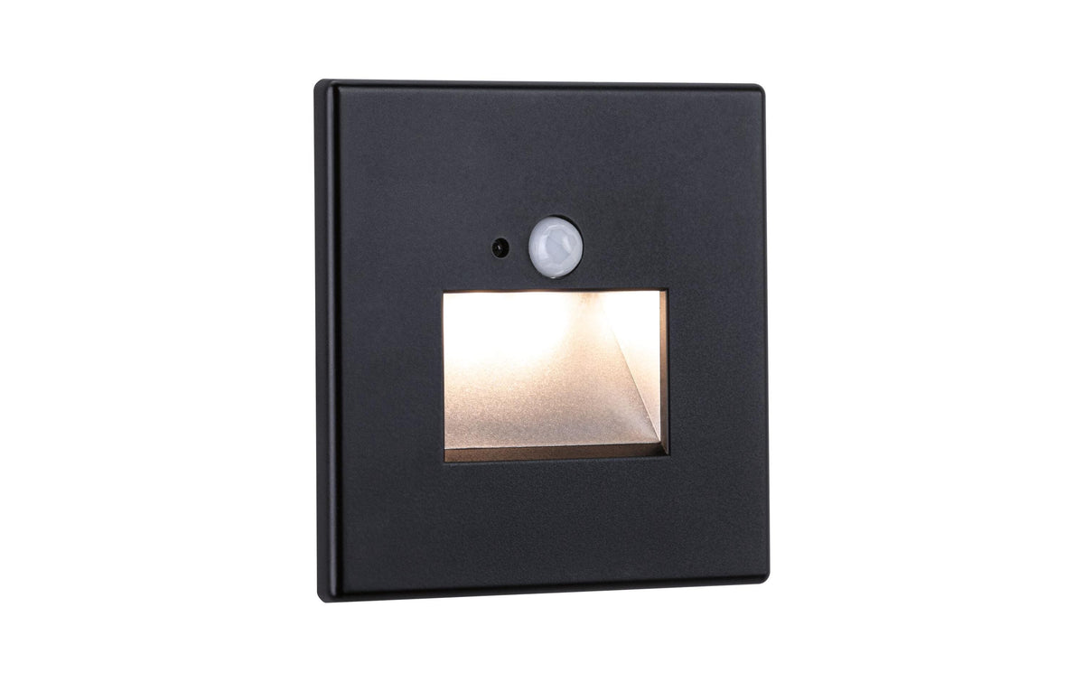 LED Wandeinbauleuchte Edge Quadro eckig 80 80x42mm 1,2W 25lm 230V 2700K Schwarz matt