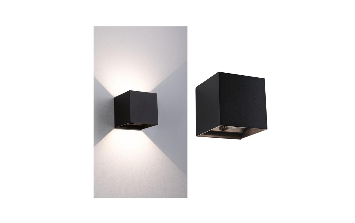 LED Akkuwandleuchte Nyara IP44 3000K 100x1 Nyara IP44 3000K 100x100mm 2x1W Schwarz