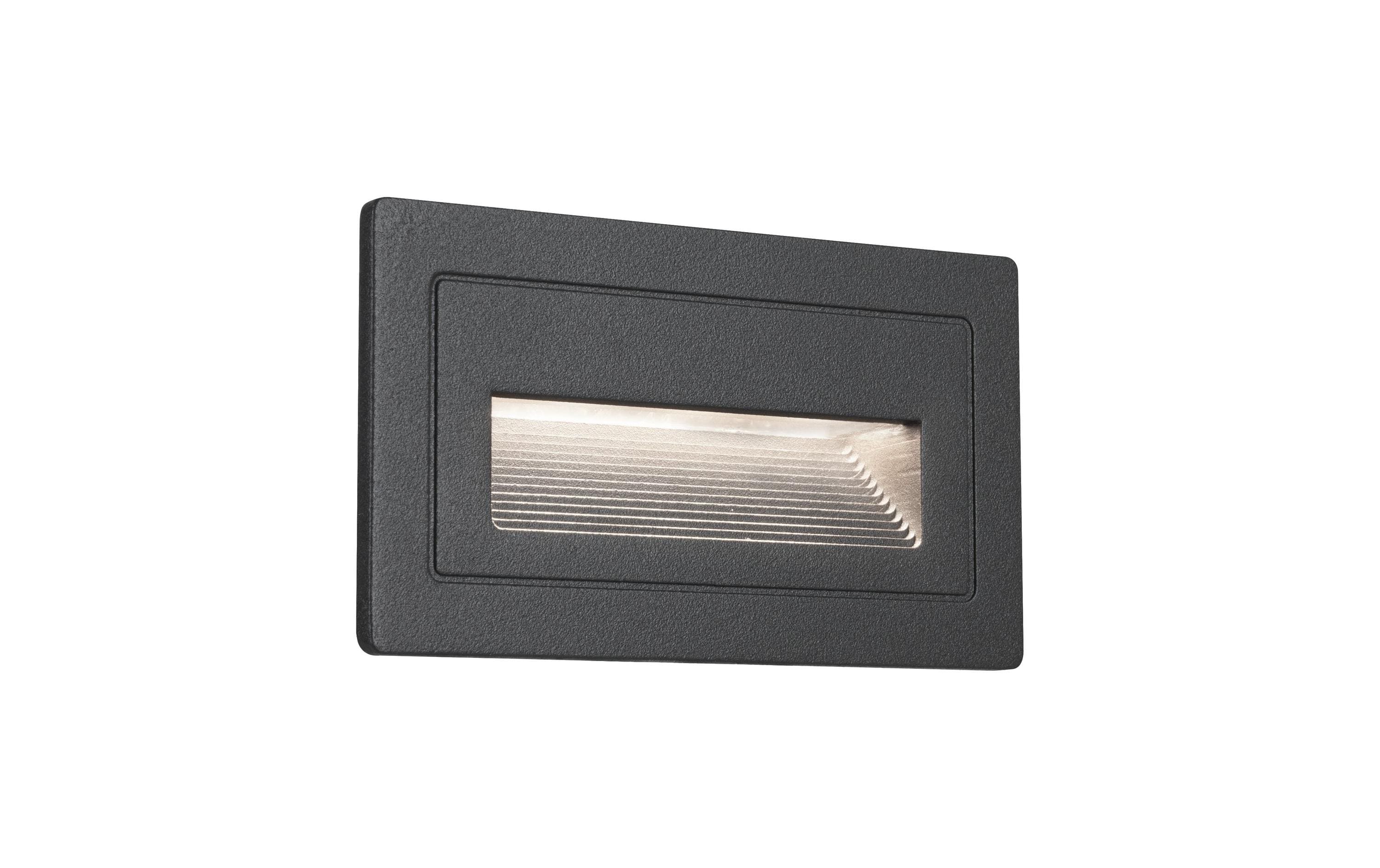 LED Aussenwandleuchte Long IP44 eckig 103x5 3000K 4W 30lm 230V Schwarz Aluminium