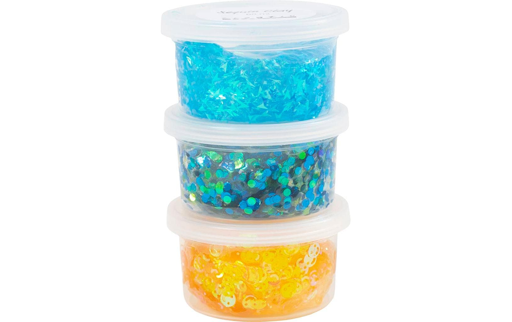 Creativ Company Sequin Clay 3x60g, blautöne