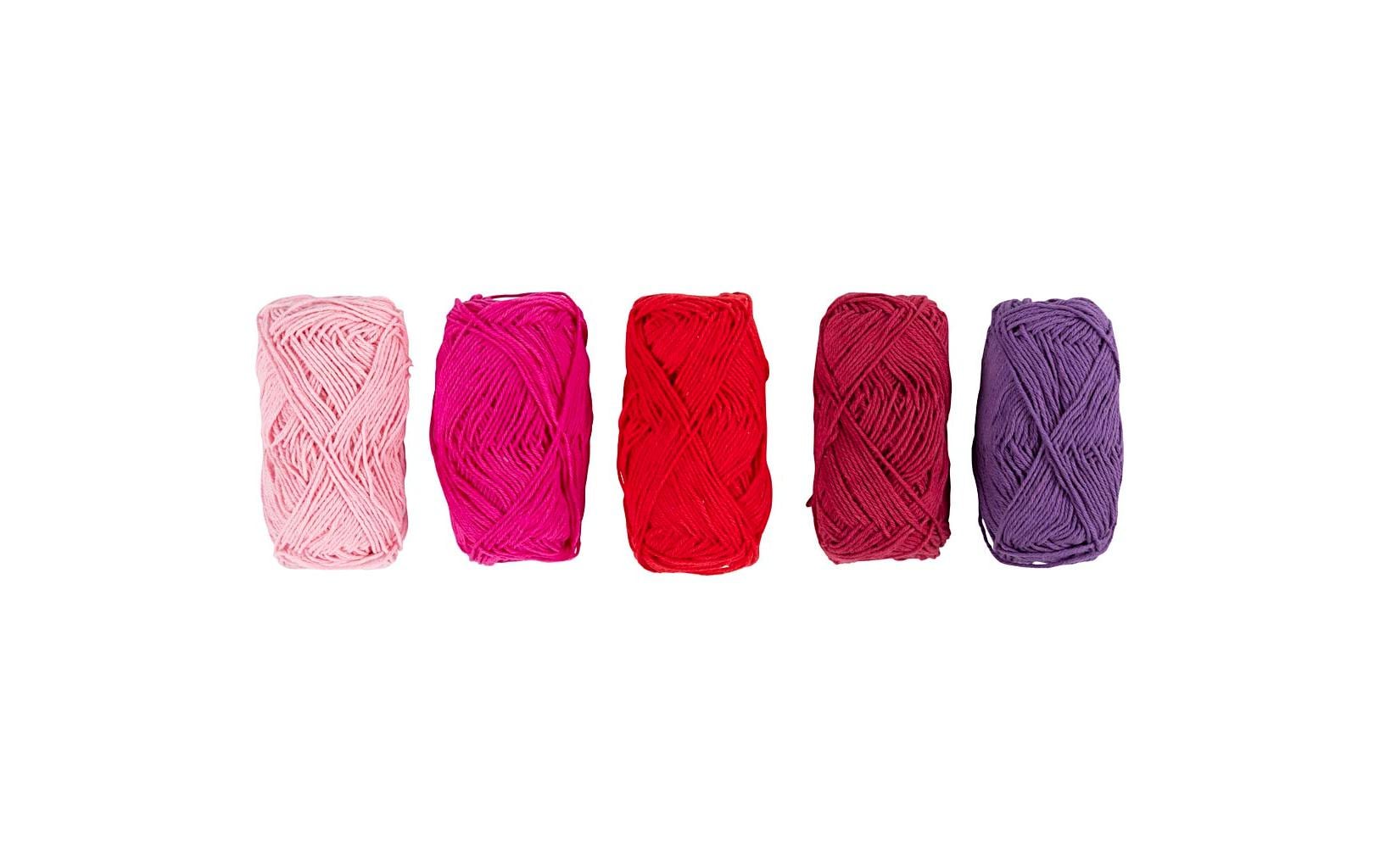 Creativ Company Wolle -Set Pinktöne, 5 x 50 Meter