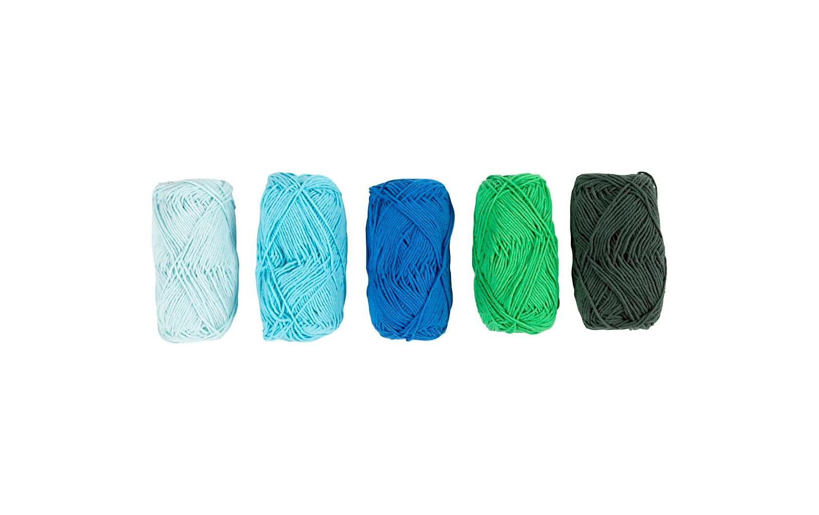 Creativ Company Wolle -Set Blau/Grün, 5 x 50 Meter