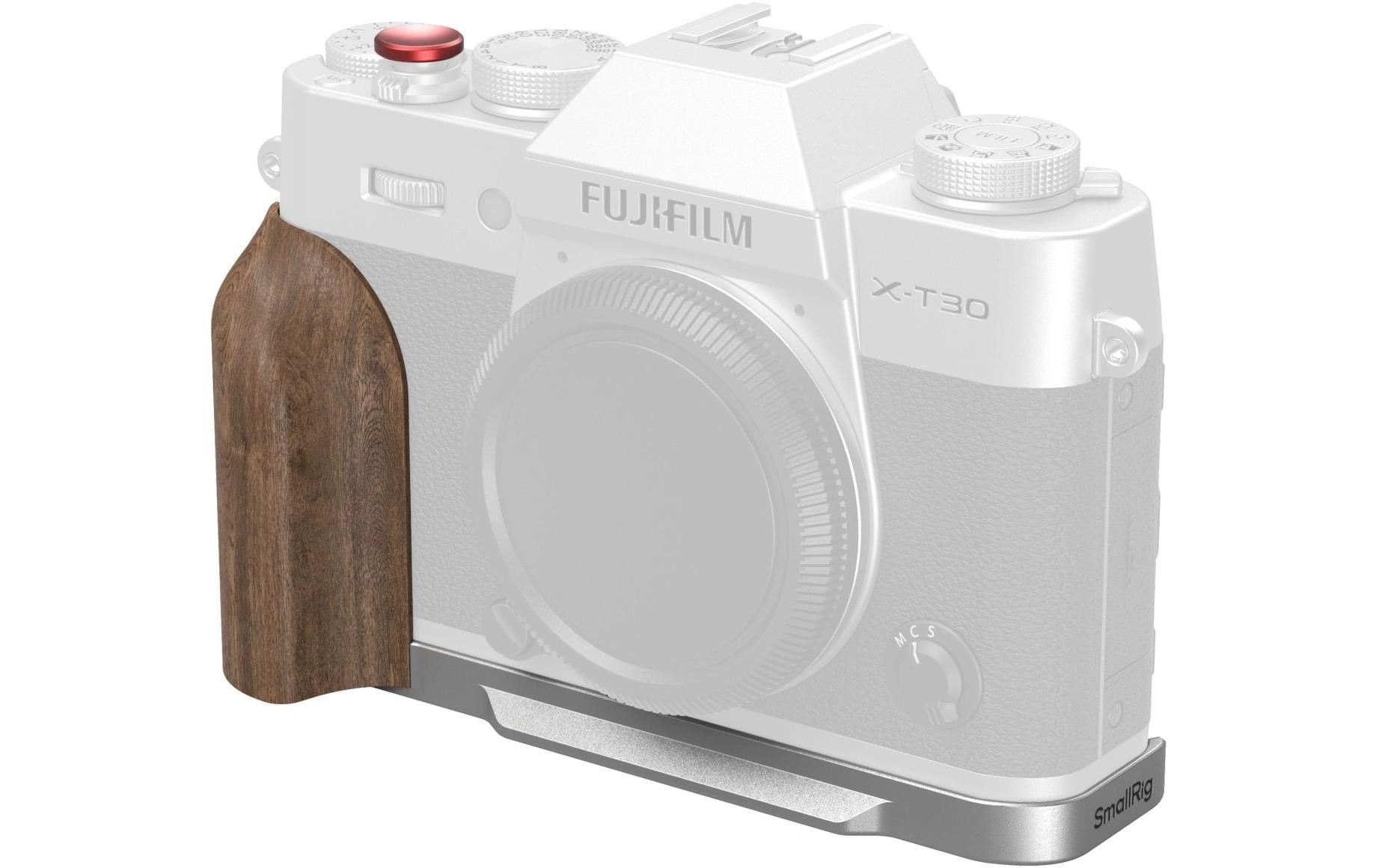 SmallRig L-Shaped Plate w Wooden Handle for FUJIFILM X-T30 III Silver