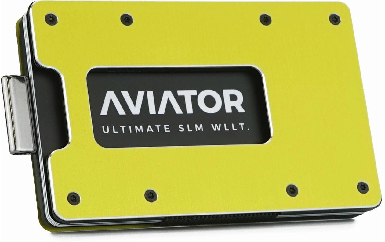Aviator Wallet SLIDE Carbon cash clip electric lime