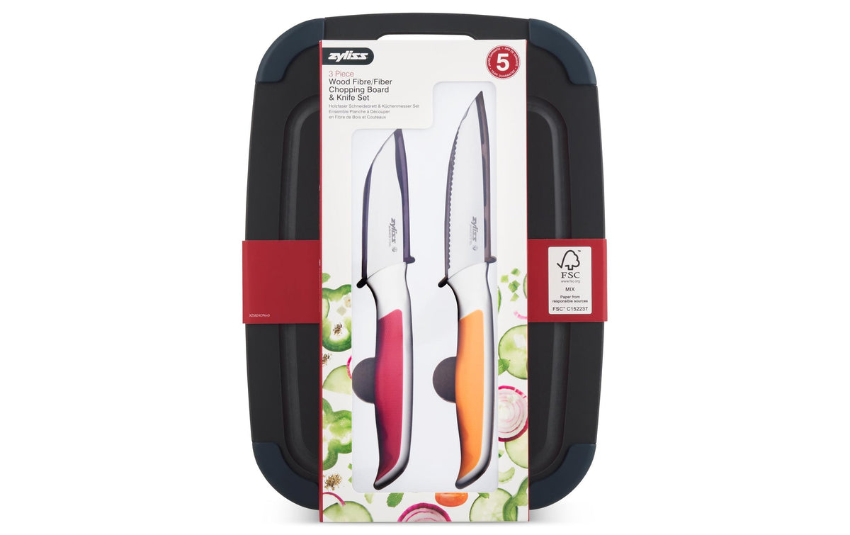 Zyliss Schneidebrett & 2-tlg Messerset -
