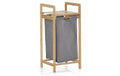 Lumaland Wäschekorb Bambus Grau 33x33x73cm