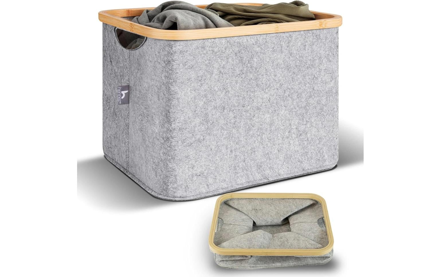 Hennez Aufbewahrungskorb Adrian 40l d.Grau Mit Deckel