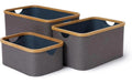 Lumaland Bambus Aufbewahrungsbox Set 3 Stk. Grau/blau
