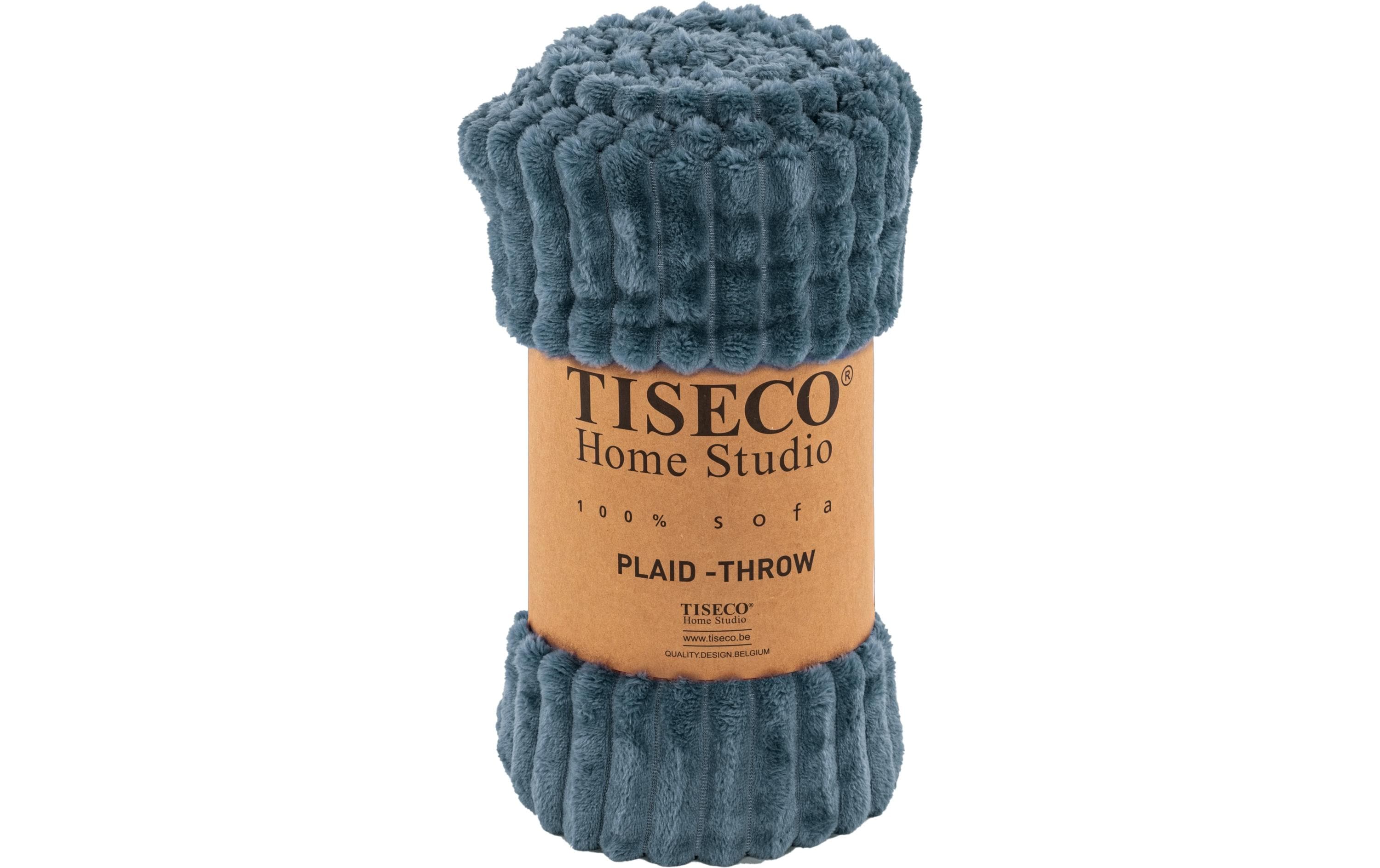 Tiseco Decke RIBBLE130x160 cm, blau Mikroflanell