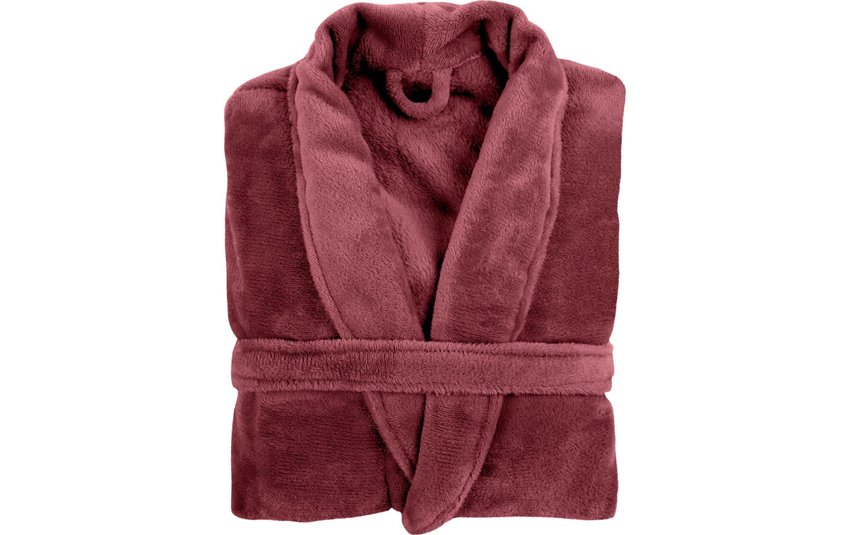 Tiseco Bademantel COSY unisex bordeaux L/XL Mikroflanell