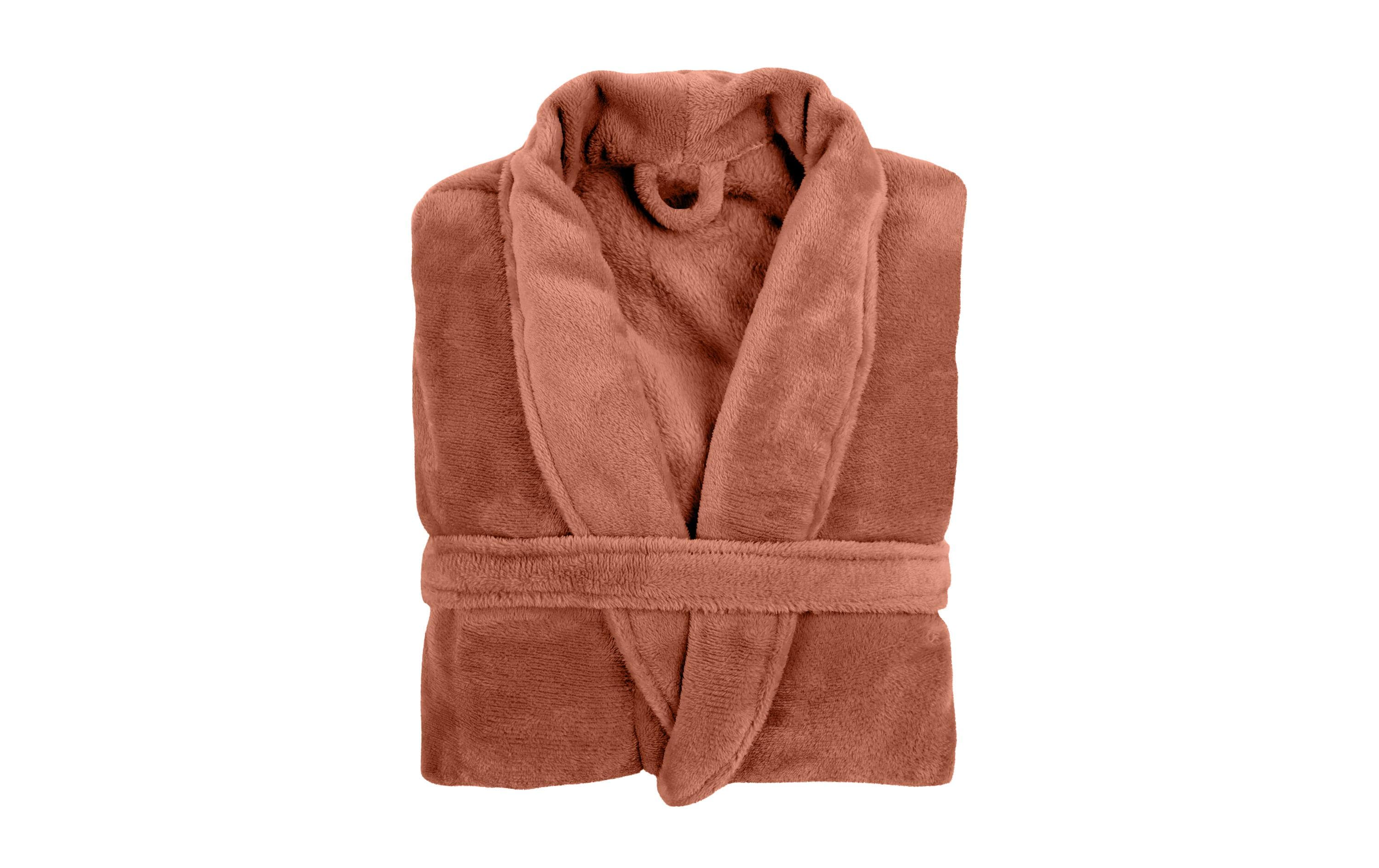Tiseco Bademantel COSY unisex braun S/M Mikroflanell