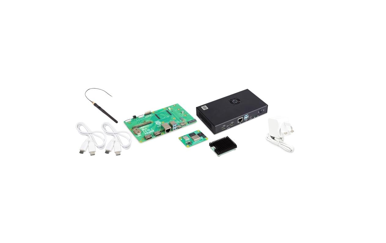 Raspberry Pi Compute Module 5 Kit 4GB, 32GB eMMC, IO Board, Case, PSU, cables