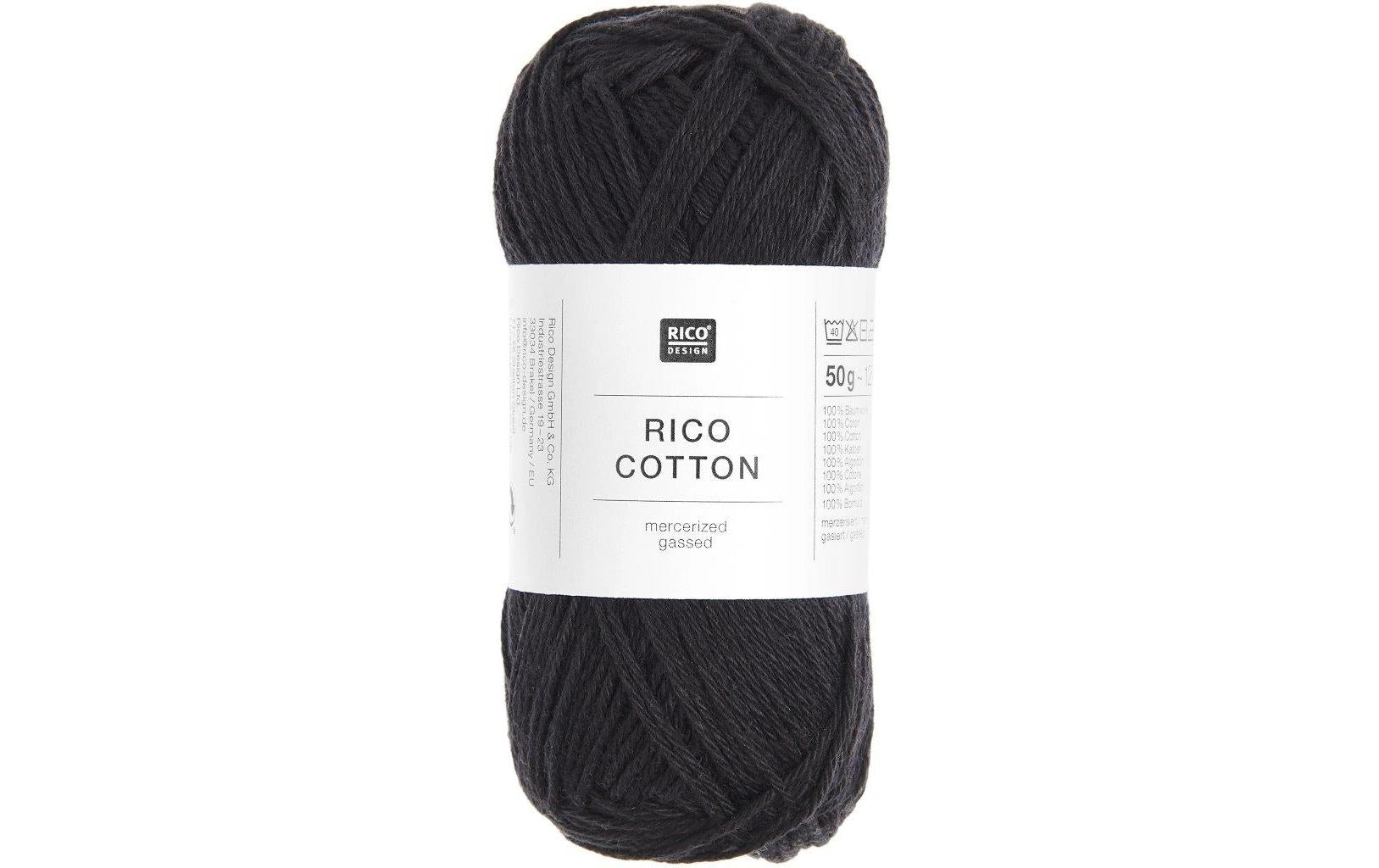 Rico Cotton, schwarz 50 g, 125 m, 100 % CO