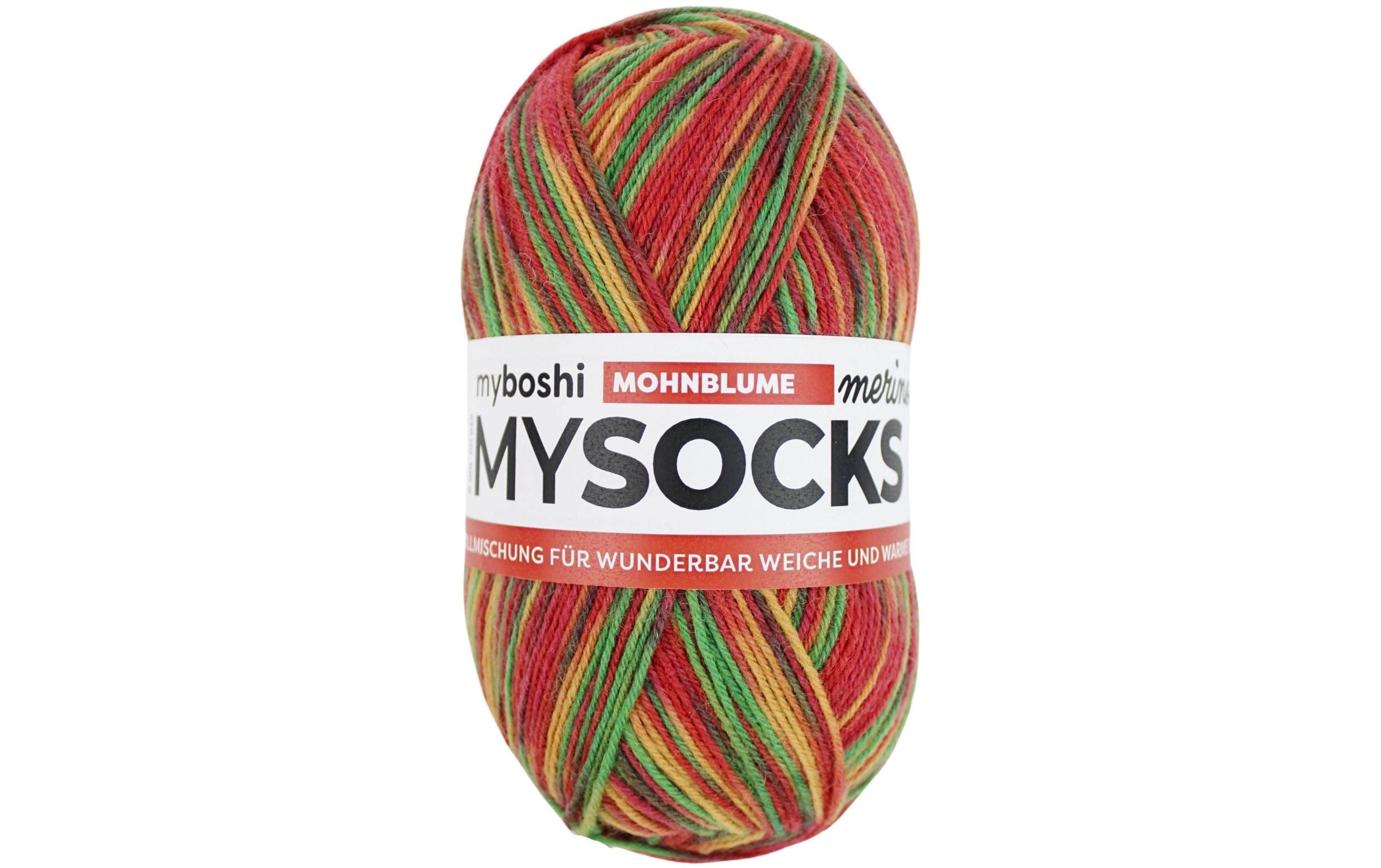 myboshi mysocks Merino Mohnblume 75% wool, 25 % polyamide