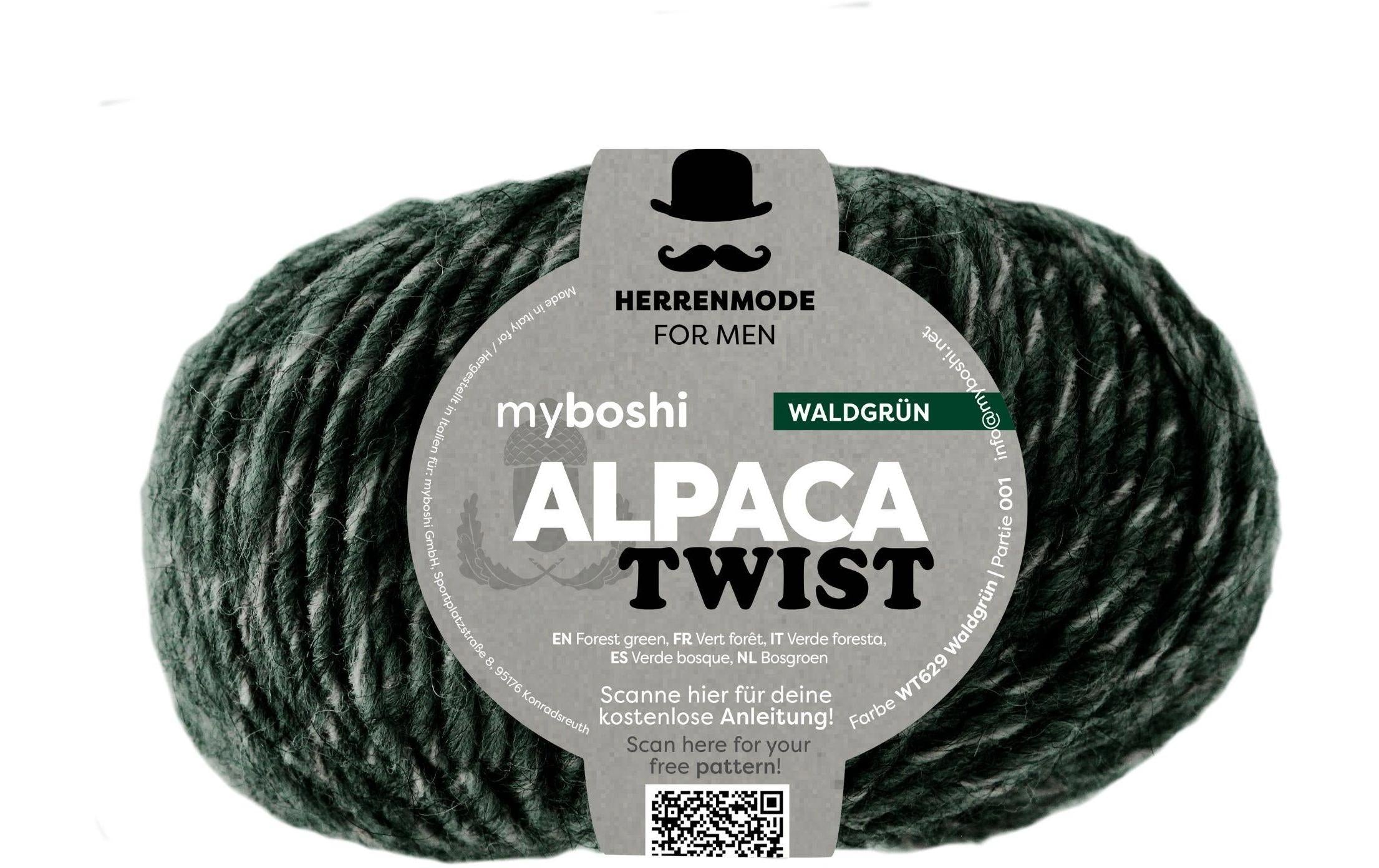 myboshi Alpaca Twist Waldgrün 50% Polyacryl, 25% Alpaca, 25% wool