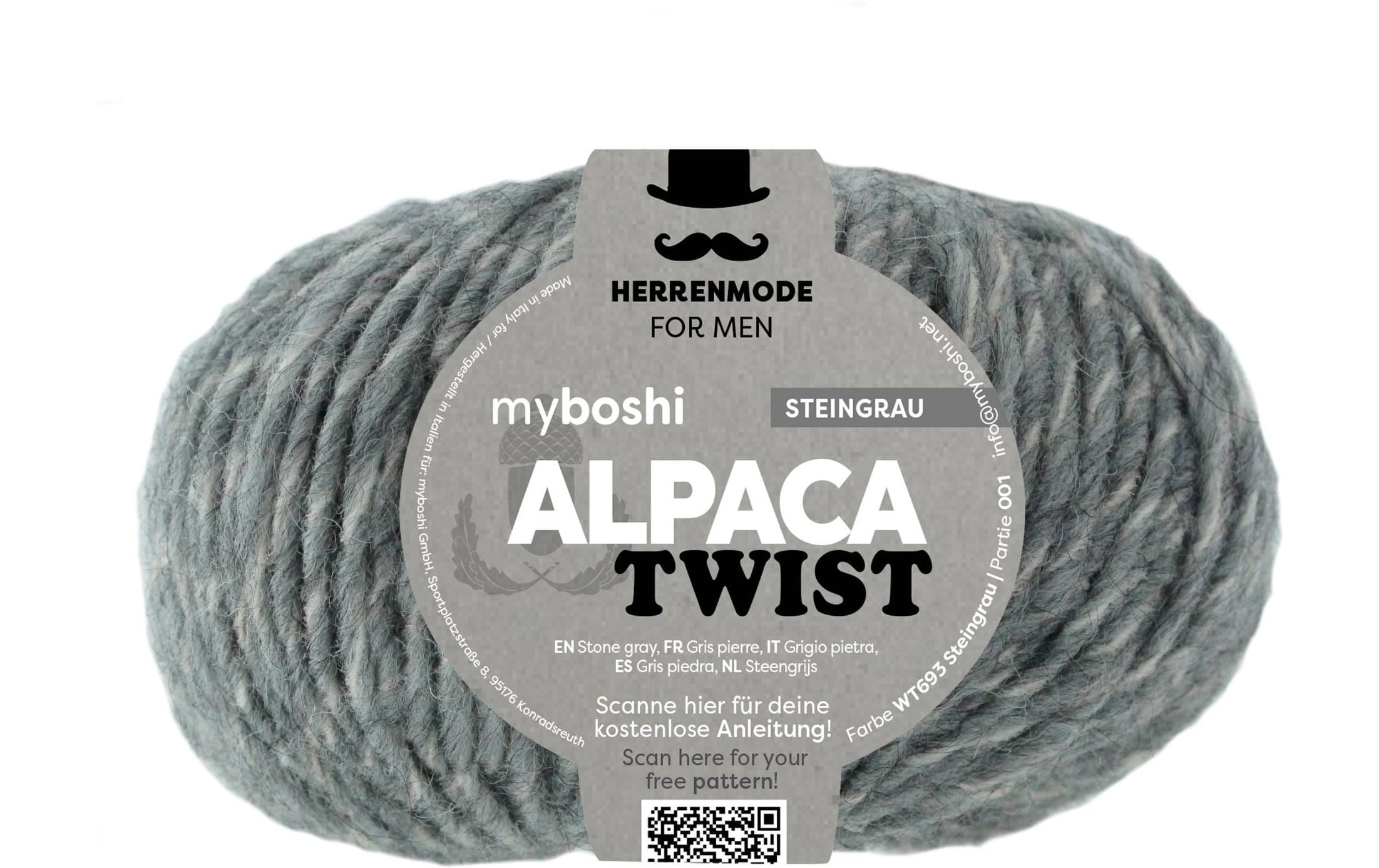 myboshi Alpaca Twist Steingrau 50% Polyacryl, 25% Alpaca, 25% wool