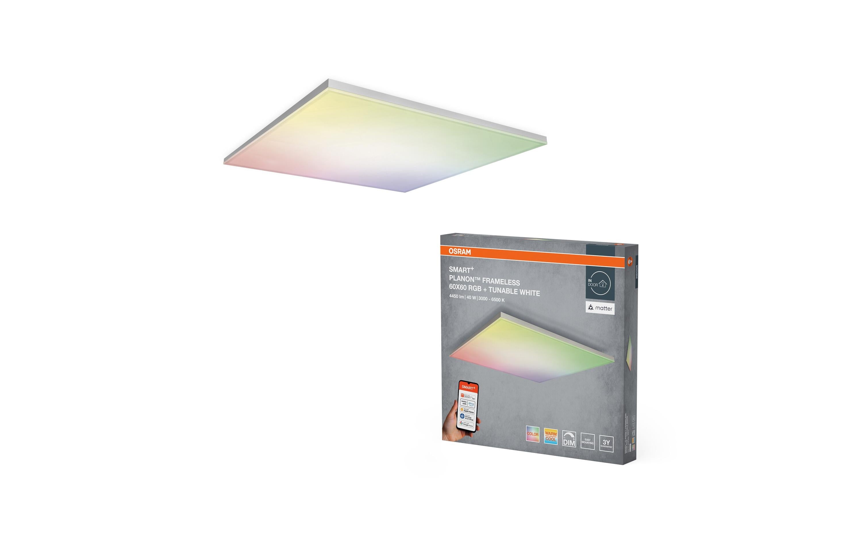Osram SMART+ Planon Frameless Square CCT+RGB, WiFi, 600x600mm