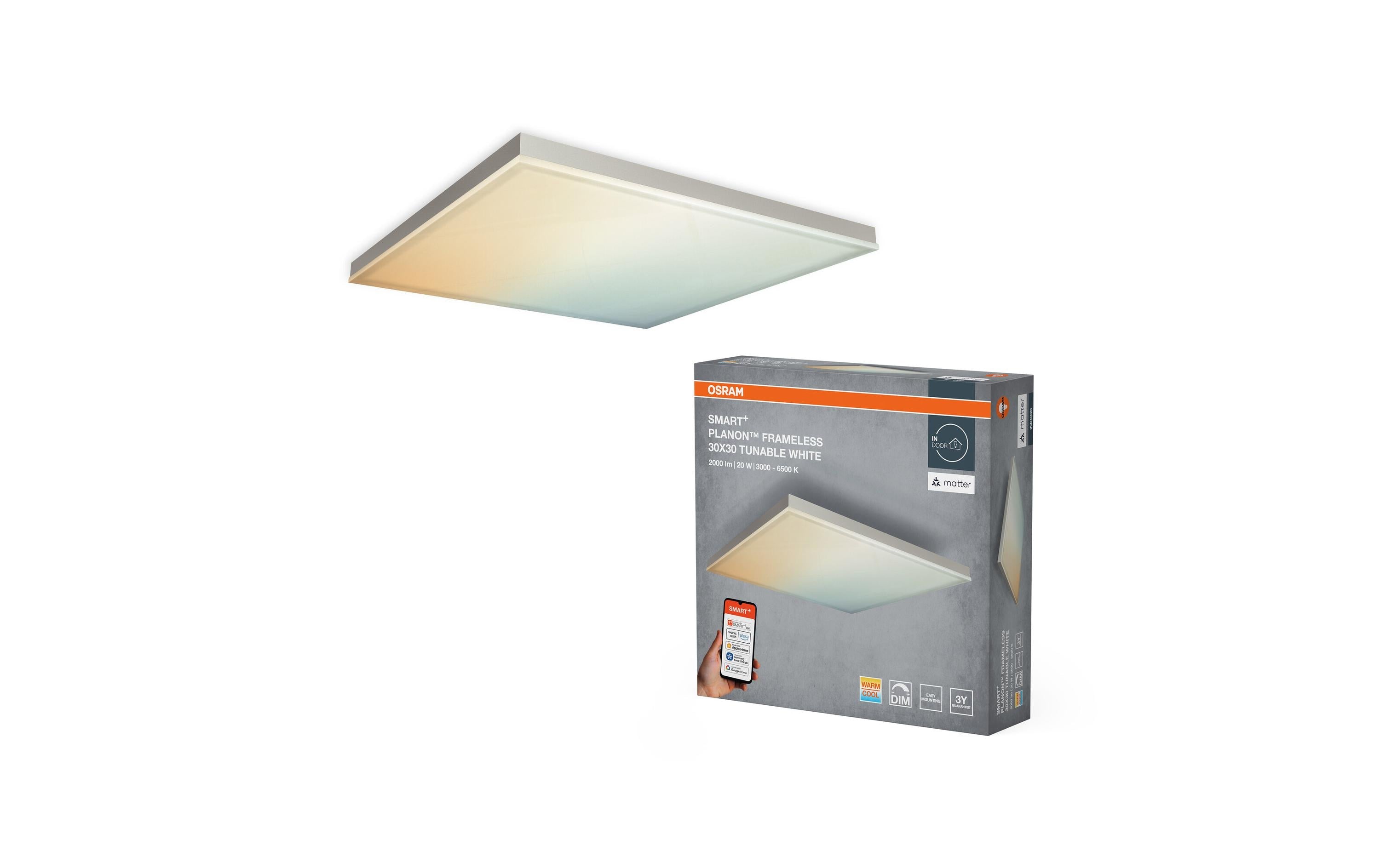 Osram SMART+ Planon Frameless Frameless Square CCT WIFI 300x300