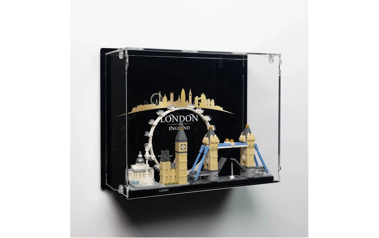 Acryl-Wand-Display 21034 London (Mit Hintergrundbild & weissem Boden)