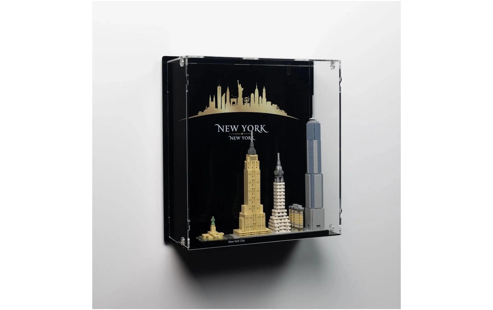 Acryl-Wand-Display 21028 New York (Mit Hintergrundbild & weissem Boden)