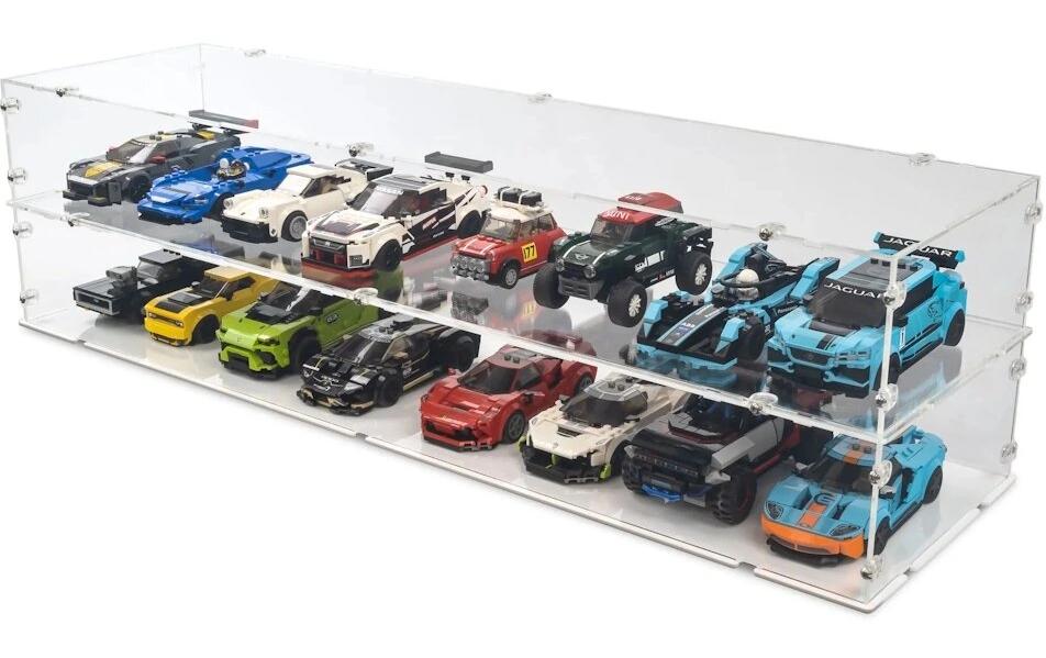 Acryl-Display XL 8x Speed Chamions Modelle (mit klarem Boden, Stabelbar)
