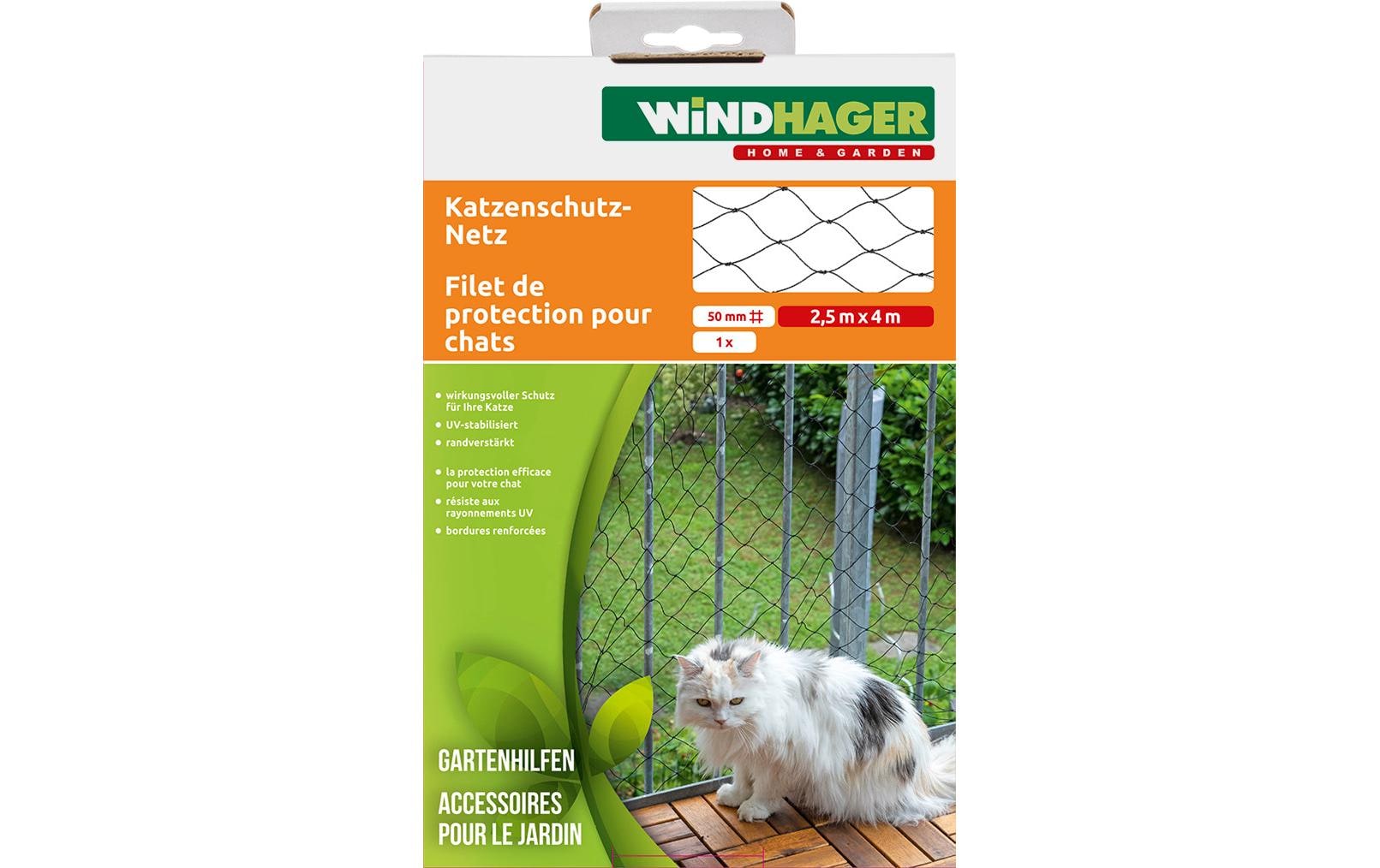 Windhager Katzenschutz-Netz extra stark 2.5x4m, 50mm Maschenweite