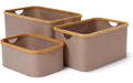 Lumaland Bambus Aufbewahrungsbox Set 3 Stk. rechteckig 3er-Set Taupe