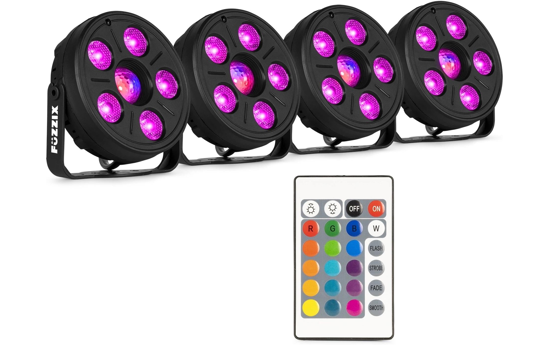 Fuzzix Comet M06 Party Par Set, 4x RGB, 1x Jelly Ball, 4 pcs