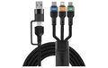 onit USB-Multi-Kabel 2.0M 100W USB 2.0 / A+C zu C+L+M / schwarz