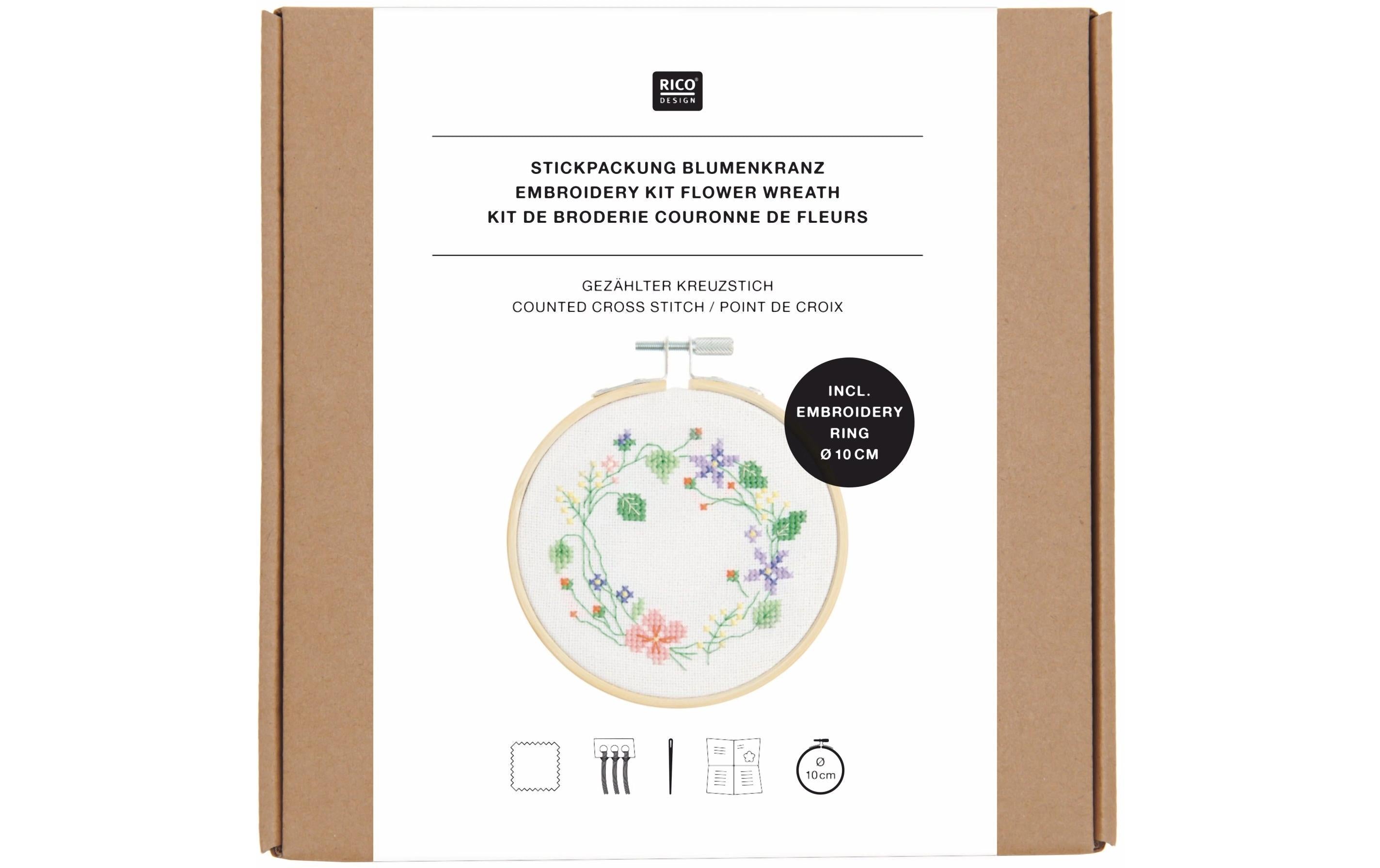 Rico Stickpackung Blumenkranz Ø 10 cm