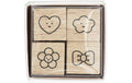 Rico Mini-Stempelset Chingu 4 Stempel, 3 x 3 x 3 cm