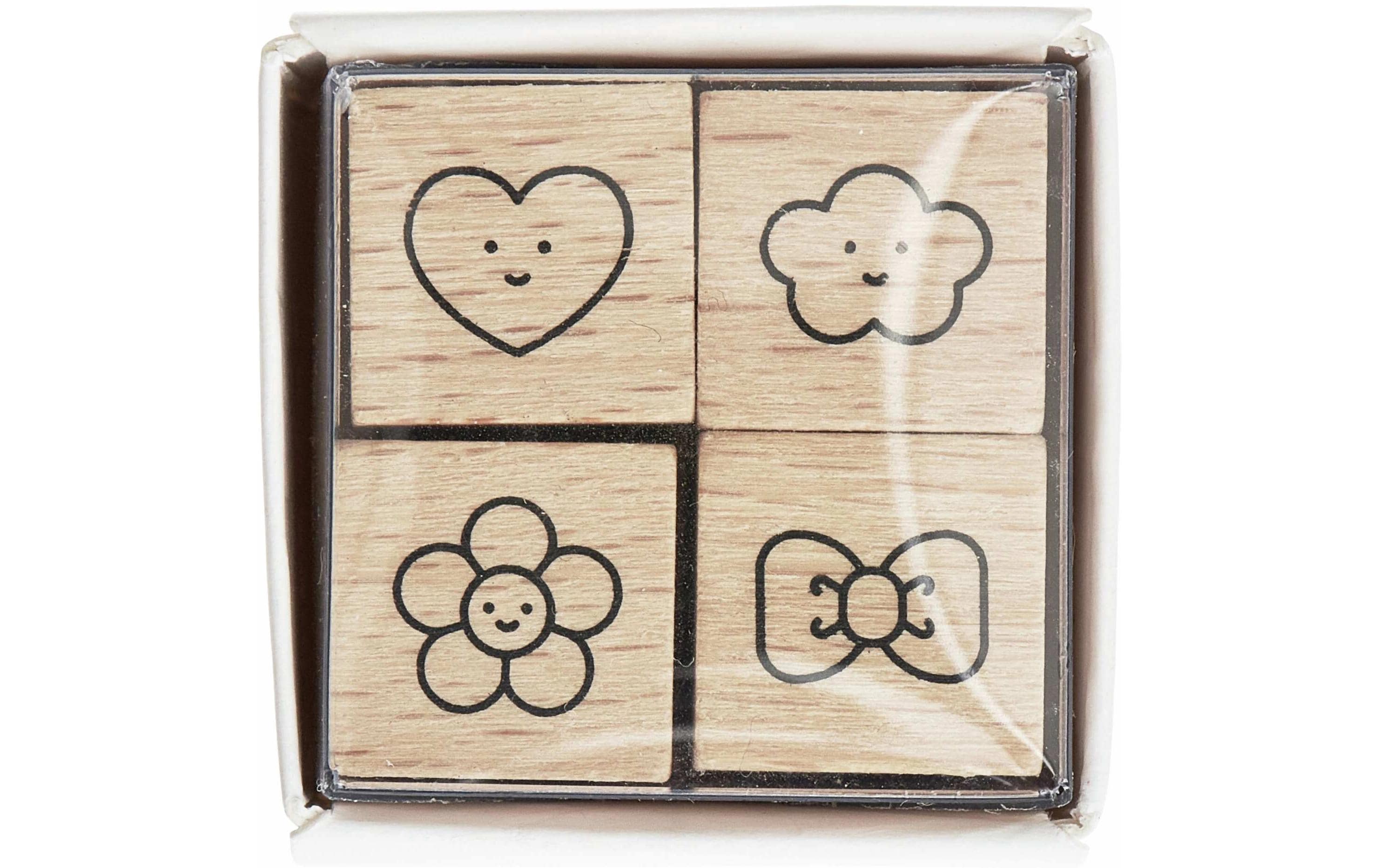 Rico Mini-Stempelset Chingu 4 Stempel, 3 x 3 x 3 cm