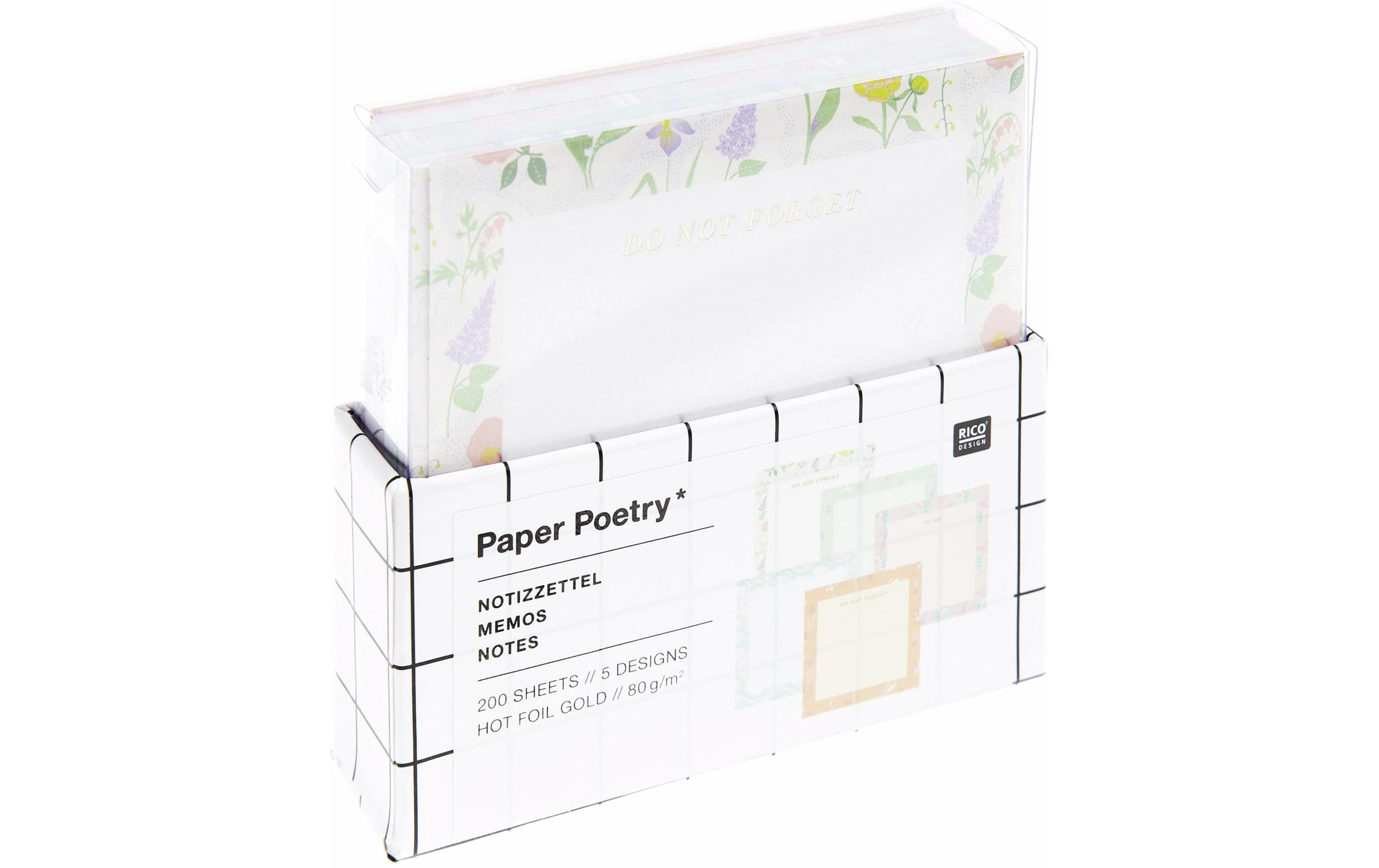 Rico Notizzettel-Box Flower Frames 200 Blatt, 9 x 9 cm