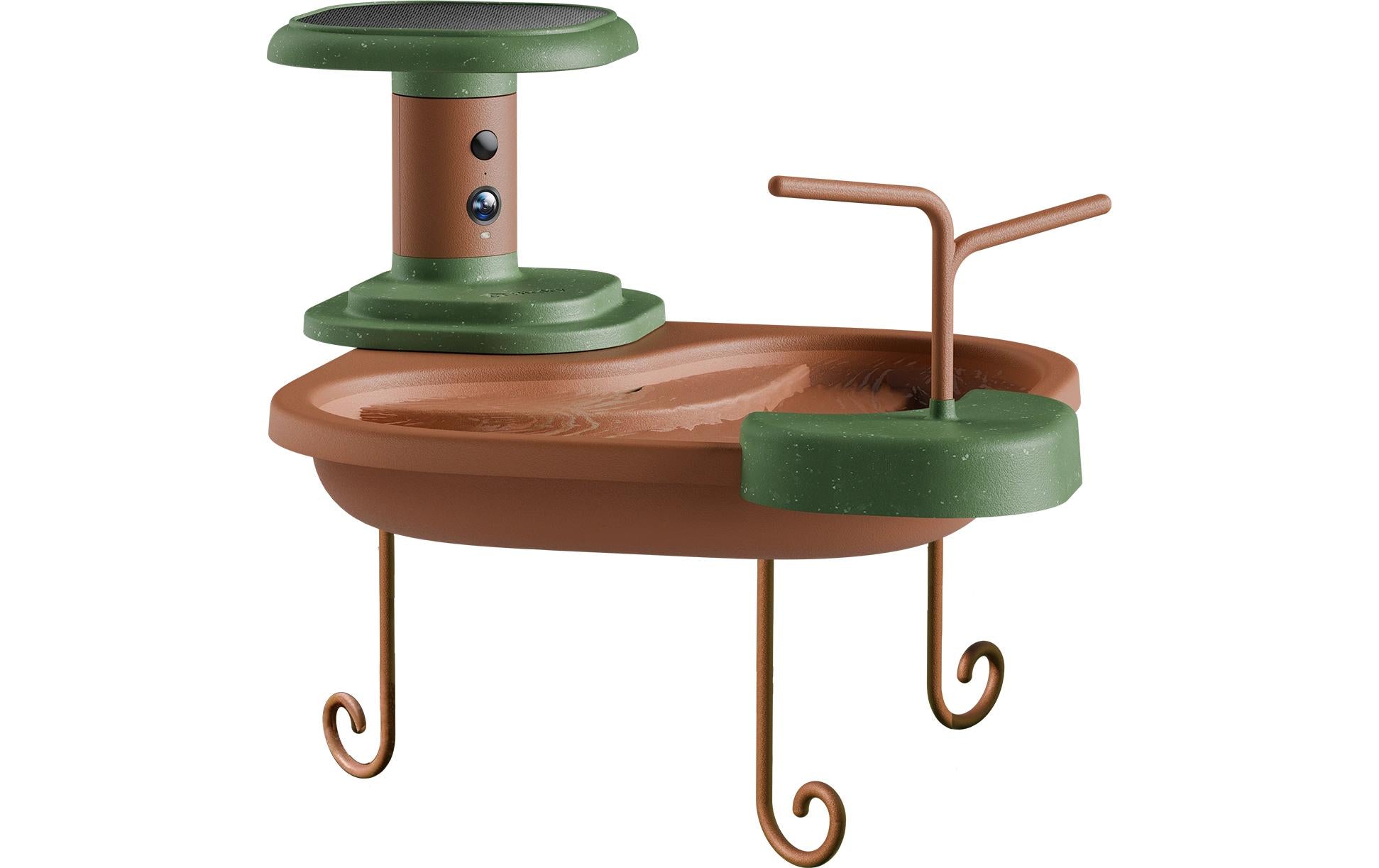 Birdfy Vogelbad Jolly V Vogelfutterspender mit Kamera, Solarpanel,