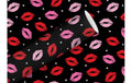 B+C Geschenkpapier 2mx70cm 70 gm2, Lippen schwarz