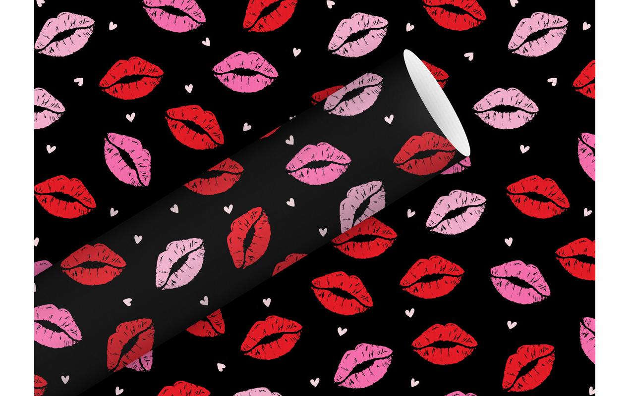 B+C Geschenkpapier 2mx70cm 70 gm2, Lippen schwarz