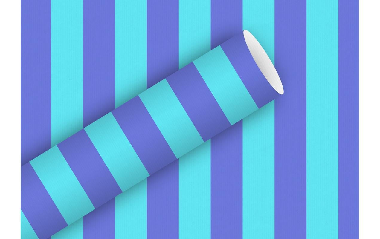 B+C Geschenkpapier 2mx70cm 70 gm2, Stripes blau