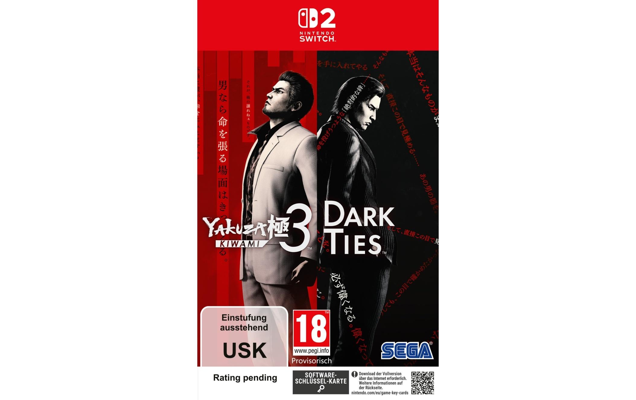 Yakuza Kiwami 3 & Dark Ties, Switch 2 Alter: 18+ (Game-Key Card)