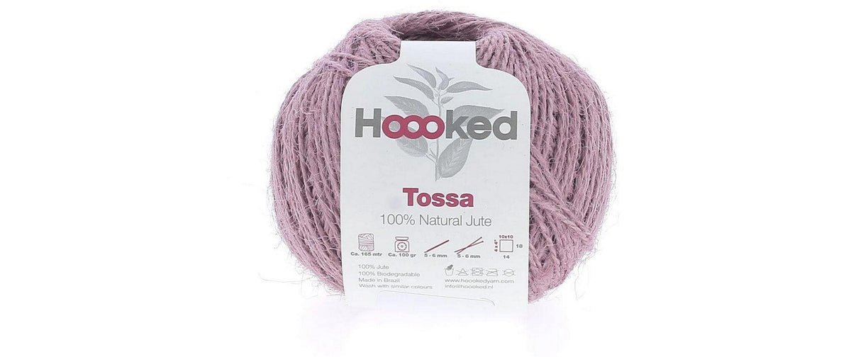 Hoooked Wolle Natural Jute Tossa Knäuel 100 g, 165 m, 100 % JU, Tea Rose