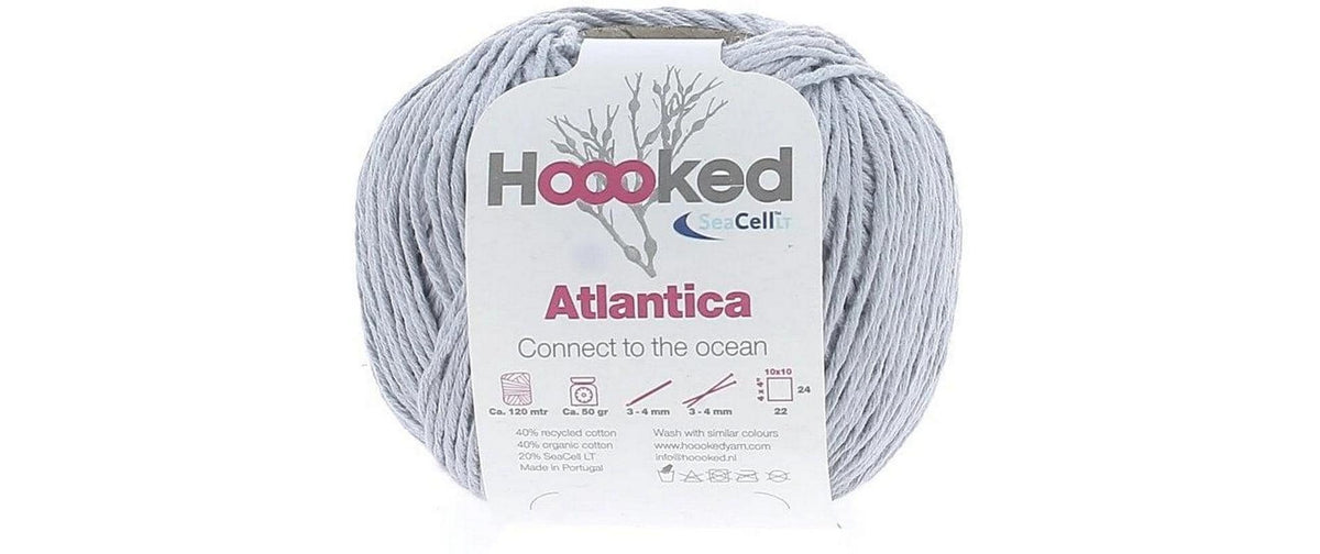 Hoooked Wolle Atlantica Grau, 50 g, 120 m