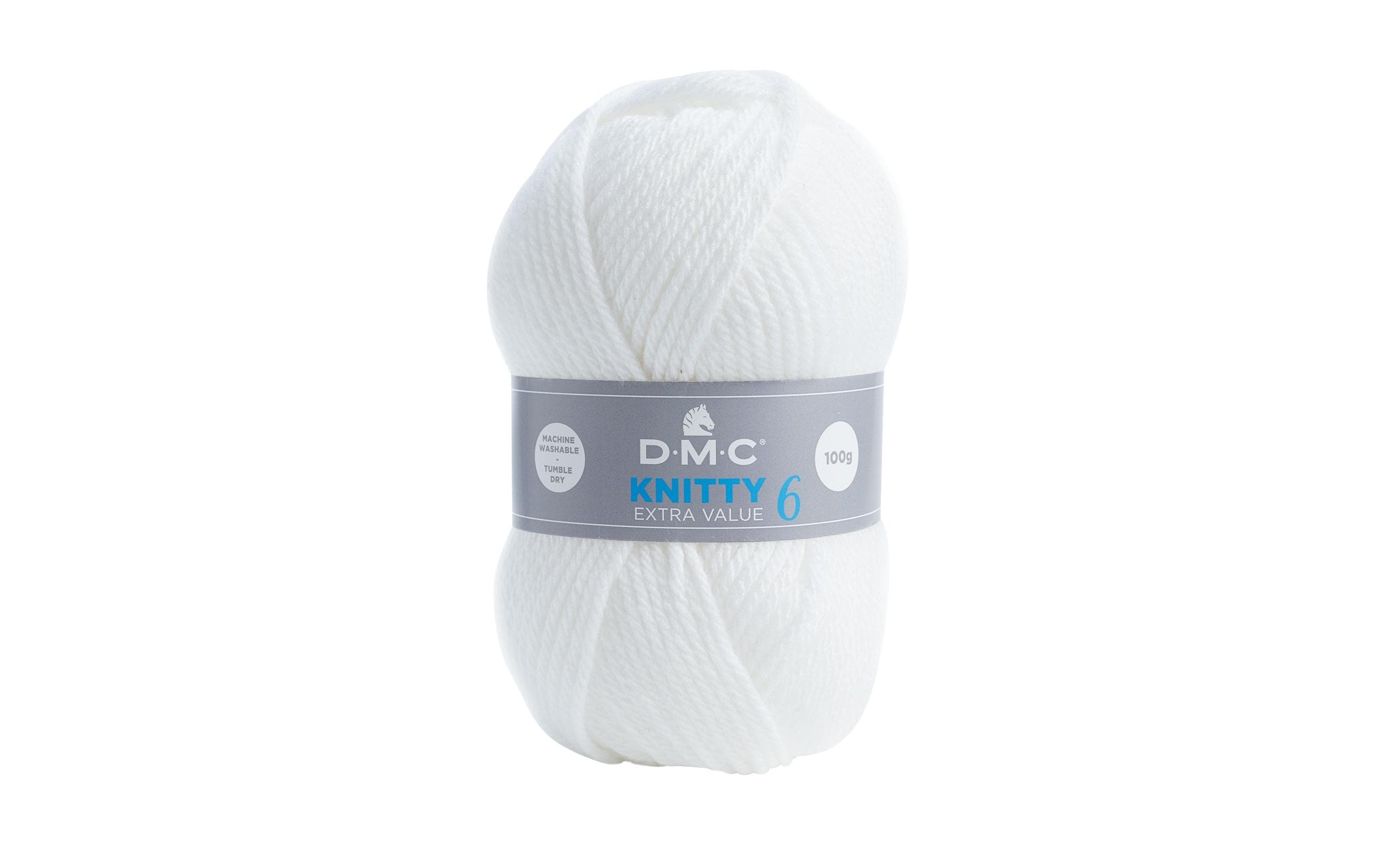 DMC Wolle Knitty 6 reinweiss 100 g, 137 m, 100 % PAN
