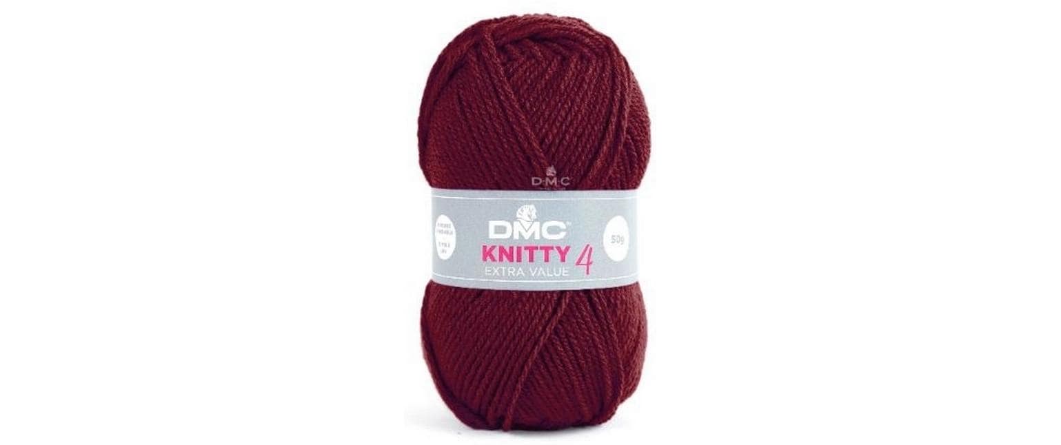 DMC Wolle Knitty 4 Mini, dunkelrot 50 g, 140 m, 100 % PAN