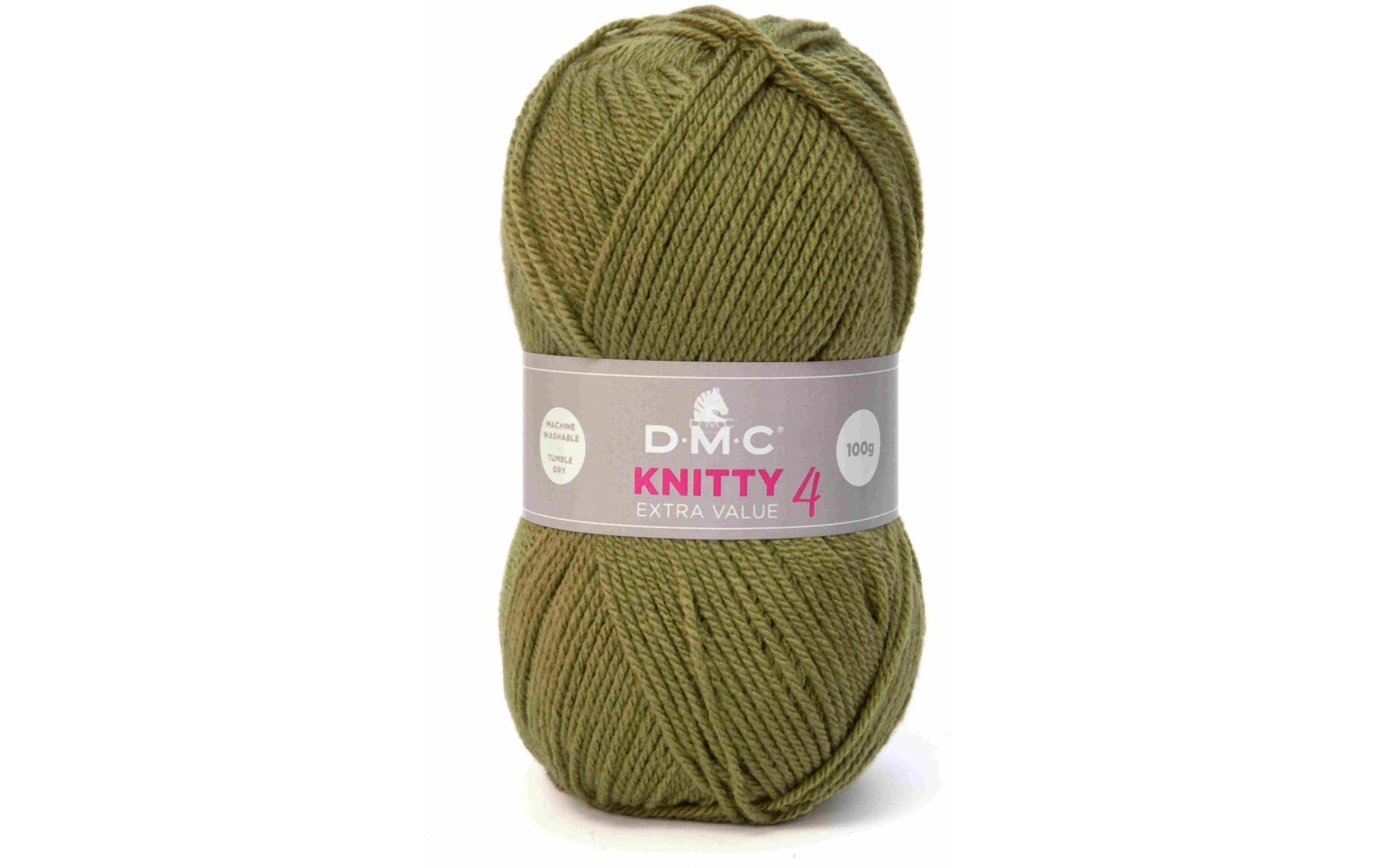 DMC Wolle Knitty 4 Mini, moosgrün 50 g, 140 m, 100 % PAN