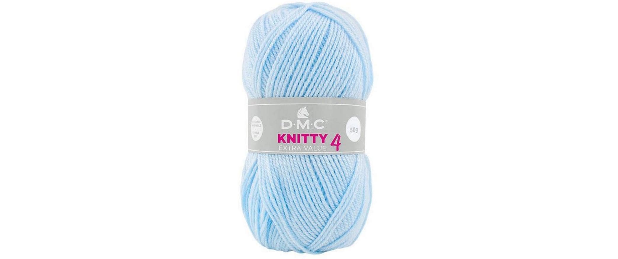 DMC Wolle Knitty 4 Mini, hellblau 50 g, 140 m, 100 % PAN