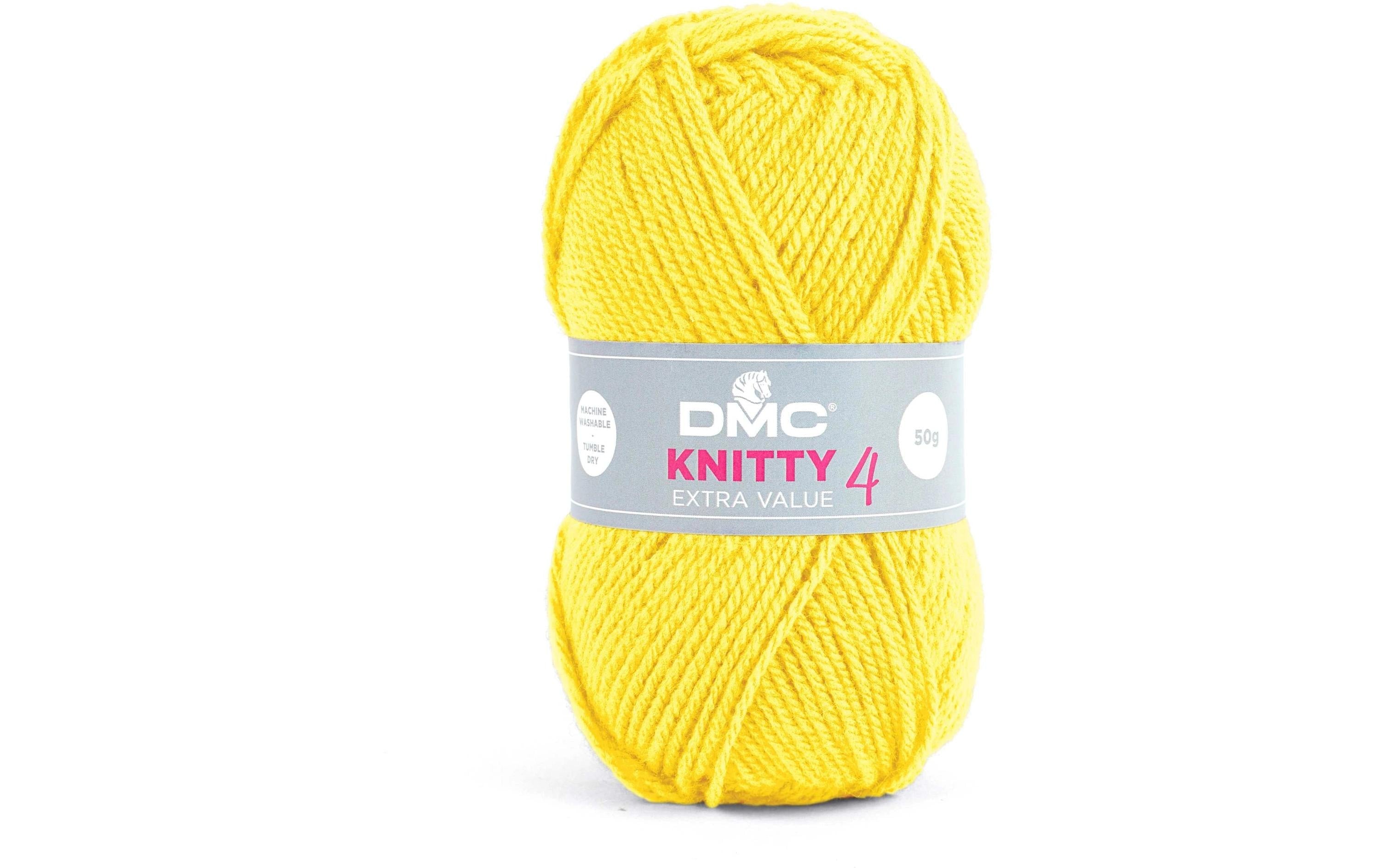 DMC Wolle Knitty 4 Mini, gelb 50 g, 140 m, 100 % PAN