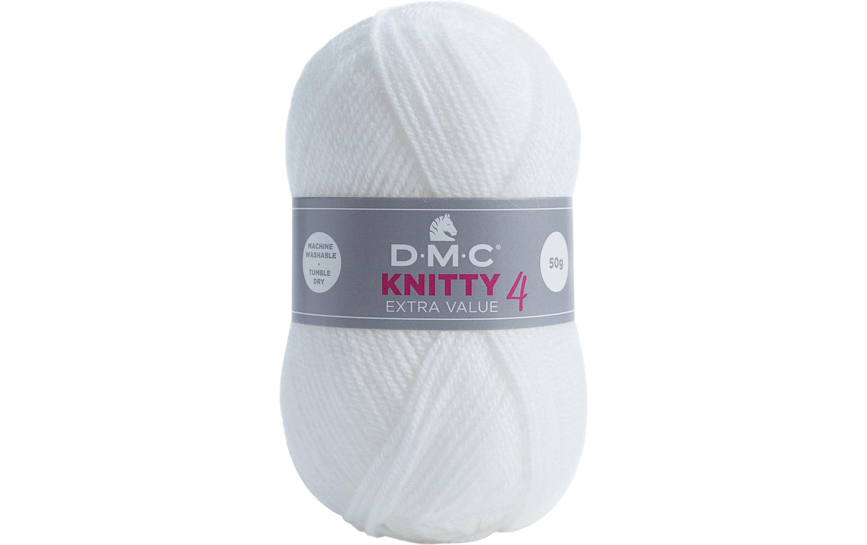 DMC Wolle Knitty 4 Mini, weiss 50 g, 140 m, 100 % PAN