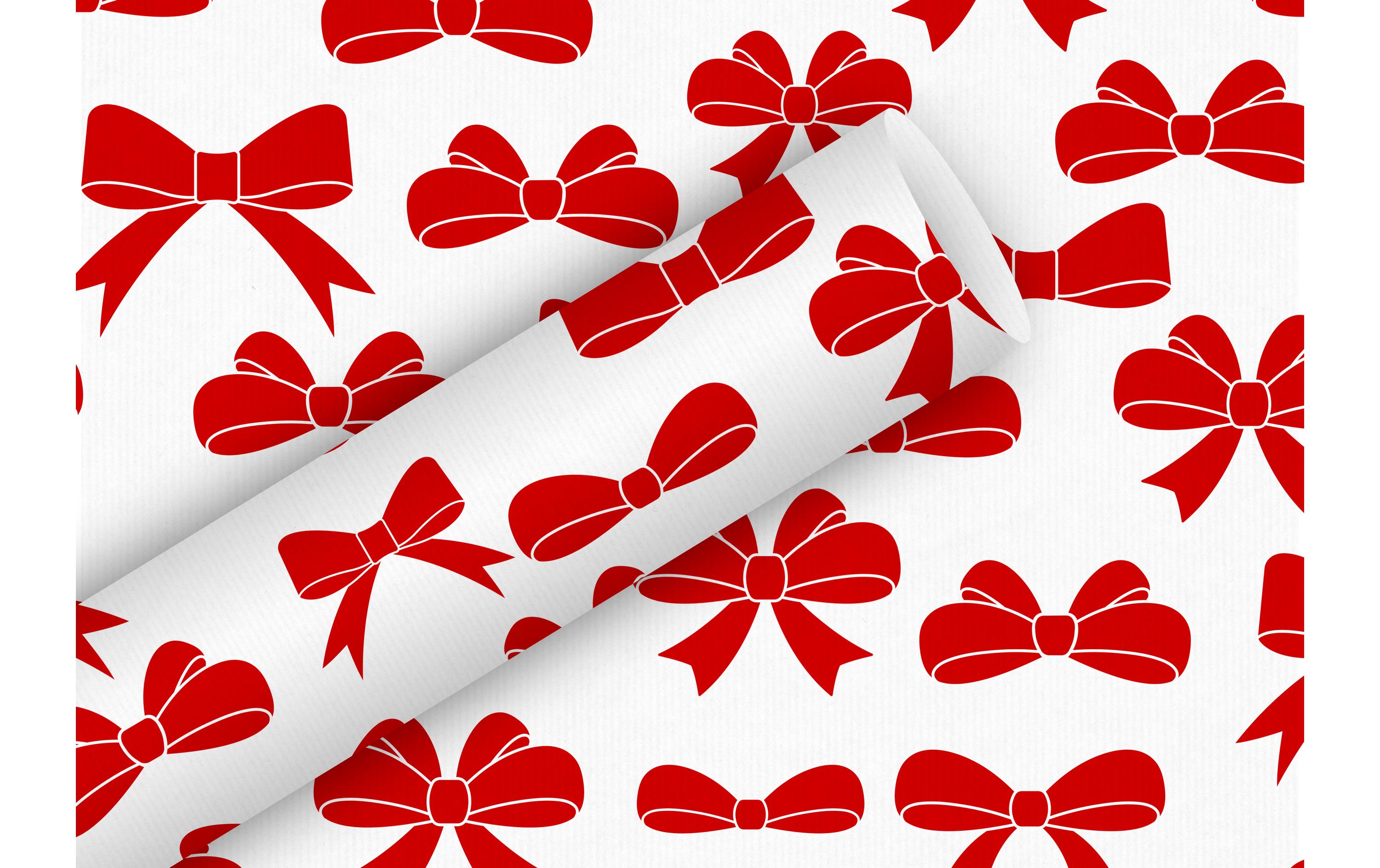 B+C Geschenkpapier 2mx70cm 70 gm2, Schleifen rot