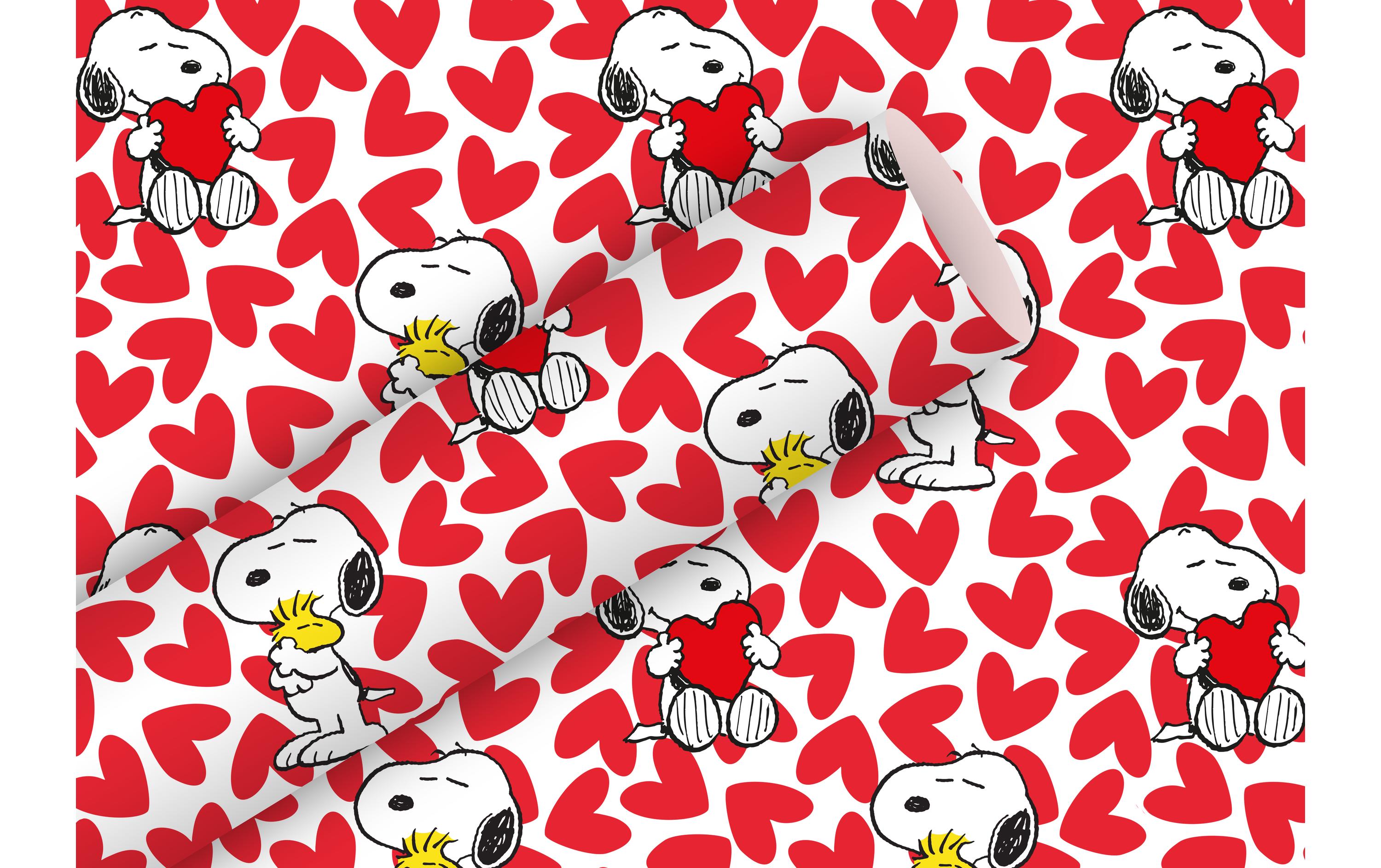 B+C Geschenkpapier Kraft 2mx70cm Snoopy Love rot