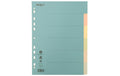 Biella Register Karton A4 6teilig, 4Loch blau,rosa,gelb,grün,grau, 1 Stück