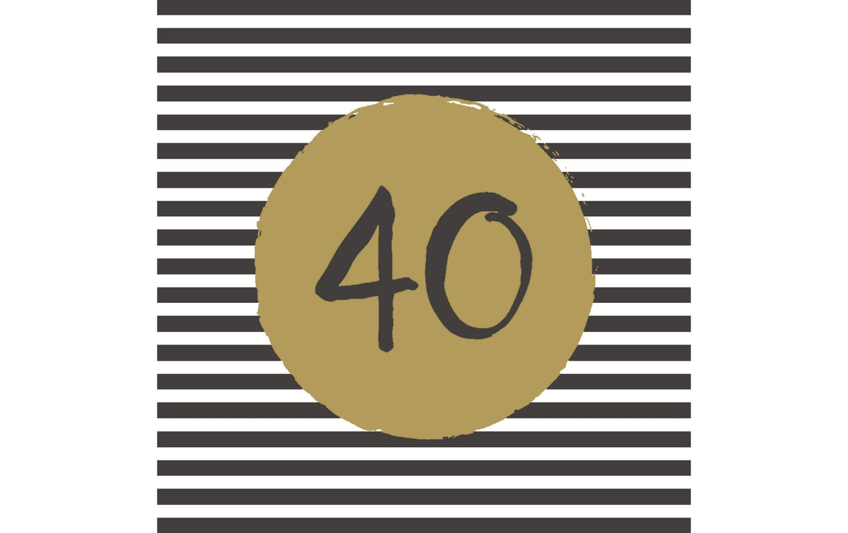 Paper+Design Servietten 40th Birthday 33x33cm, 20 Stück. 3-lagig, FSC